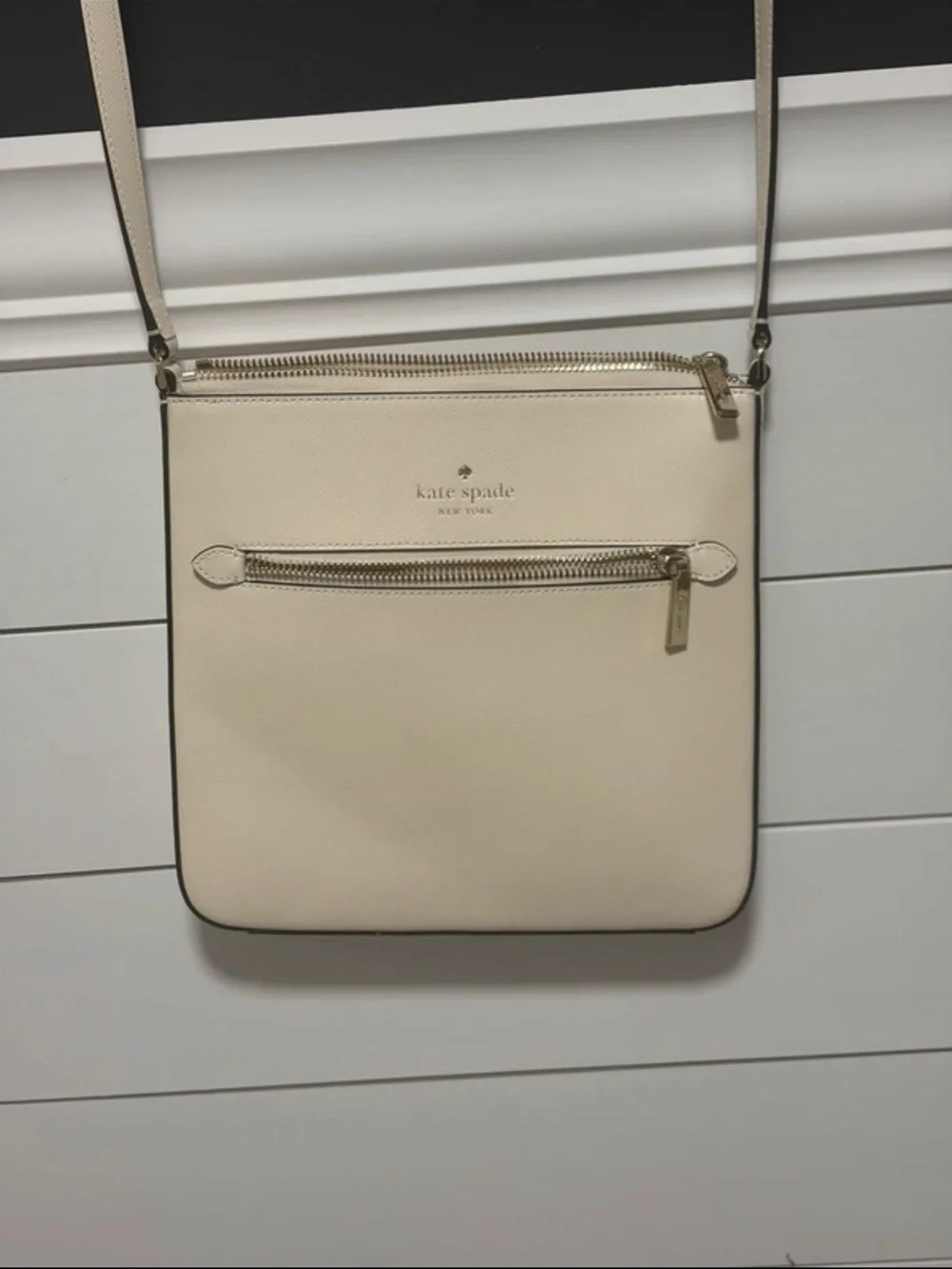 kate spade Cream Saffiano Crossbody with Gold Hardware